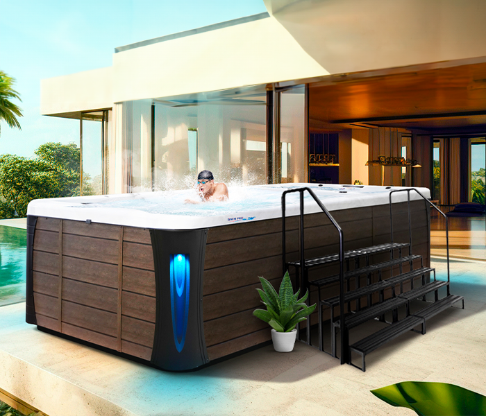 Calspas hot tub being used in a family setting - Cathedral City